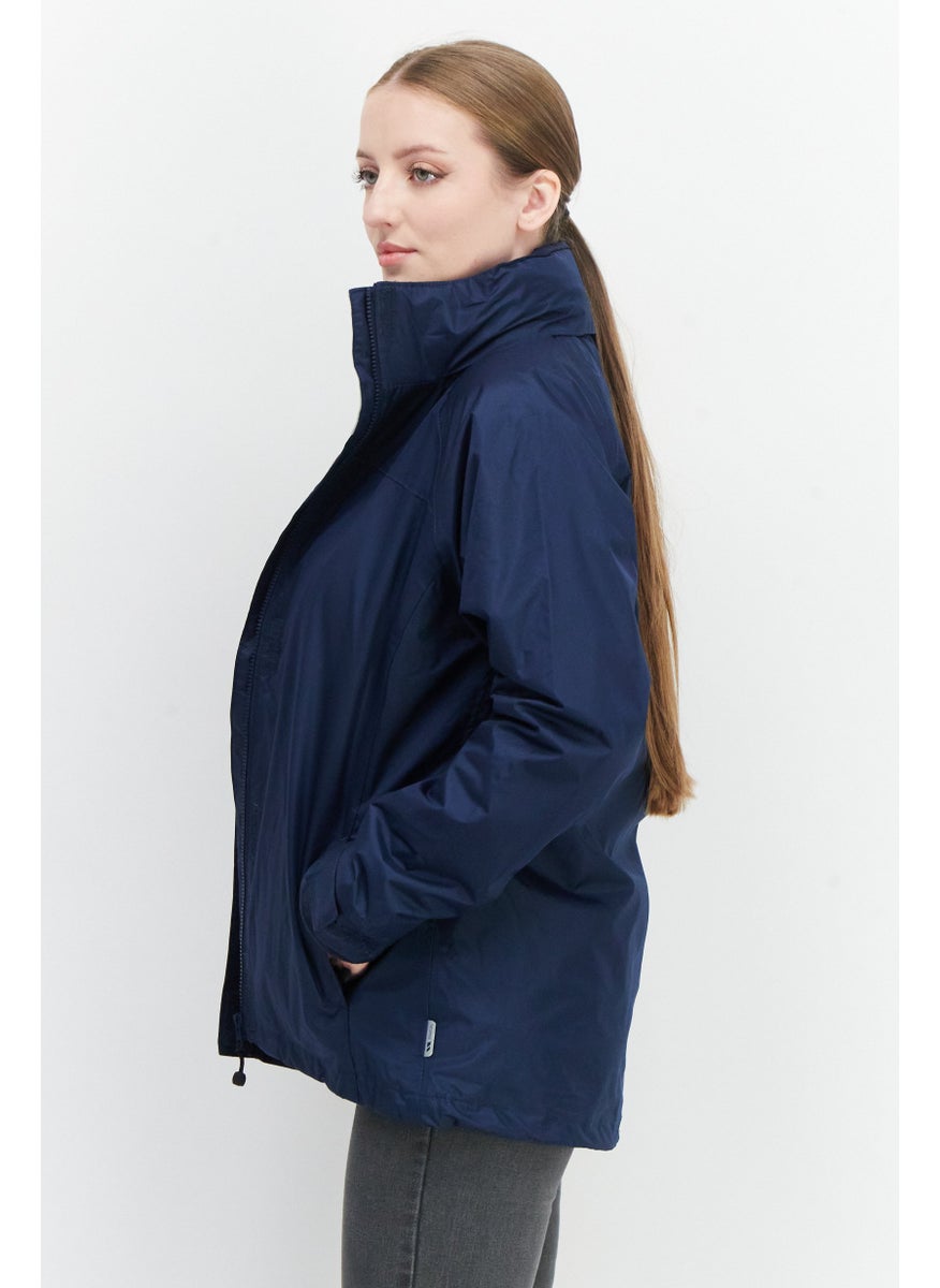 Trespass Women Plain Bomber Jacket, Navy Blue  - Image 3
