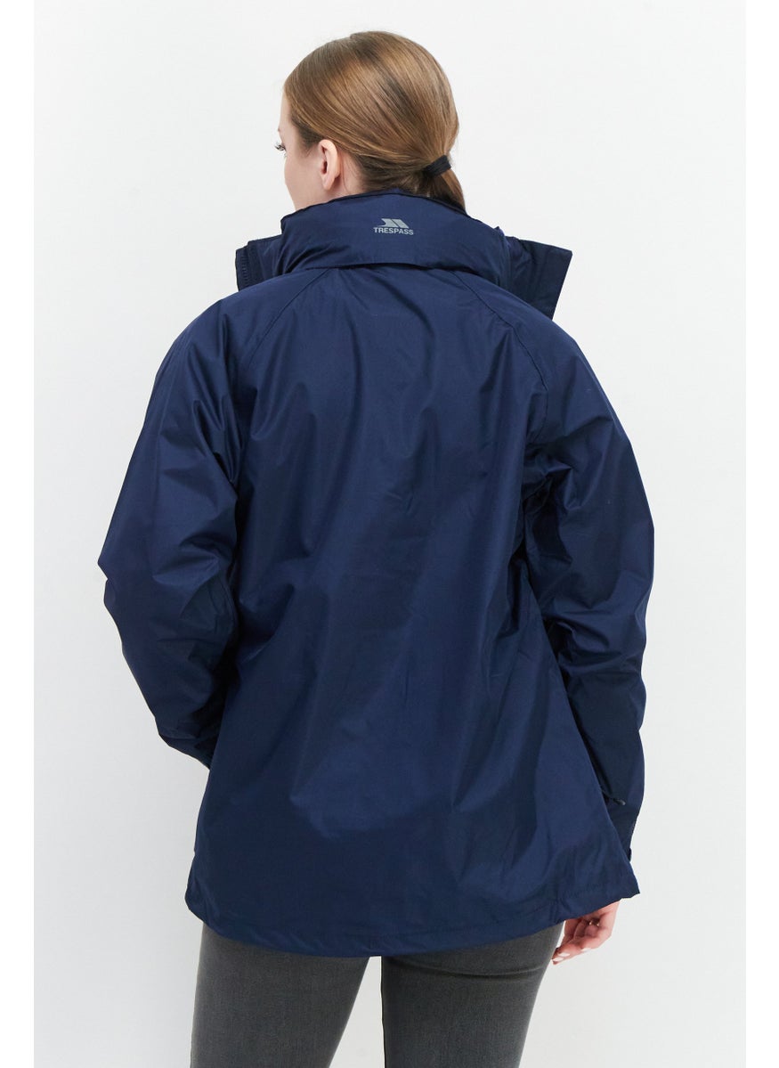 Trespass Women Plain Bomber Jacket, Navy Blue  - Image 4