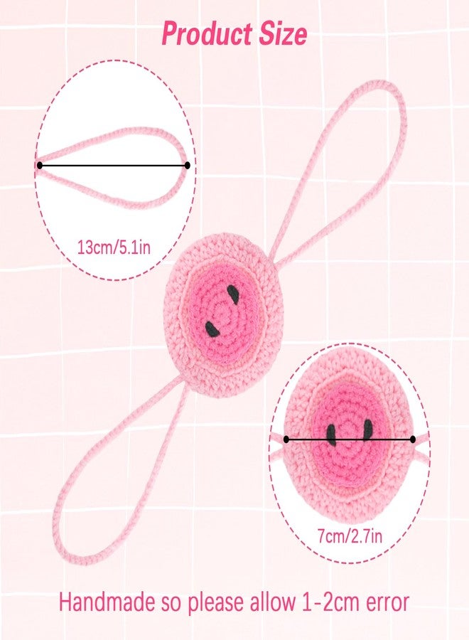 FunisFun Crochet Nose Warmer for Winter Cute Animal Shape Nose Cover for Men Women Cold Weather Outdoor Activities Prank Gag Gift (Pink) - Image 2