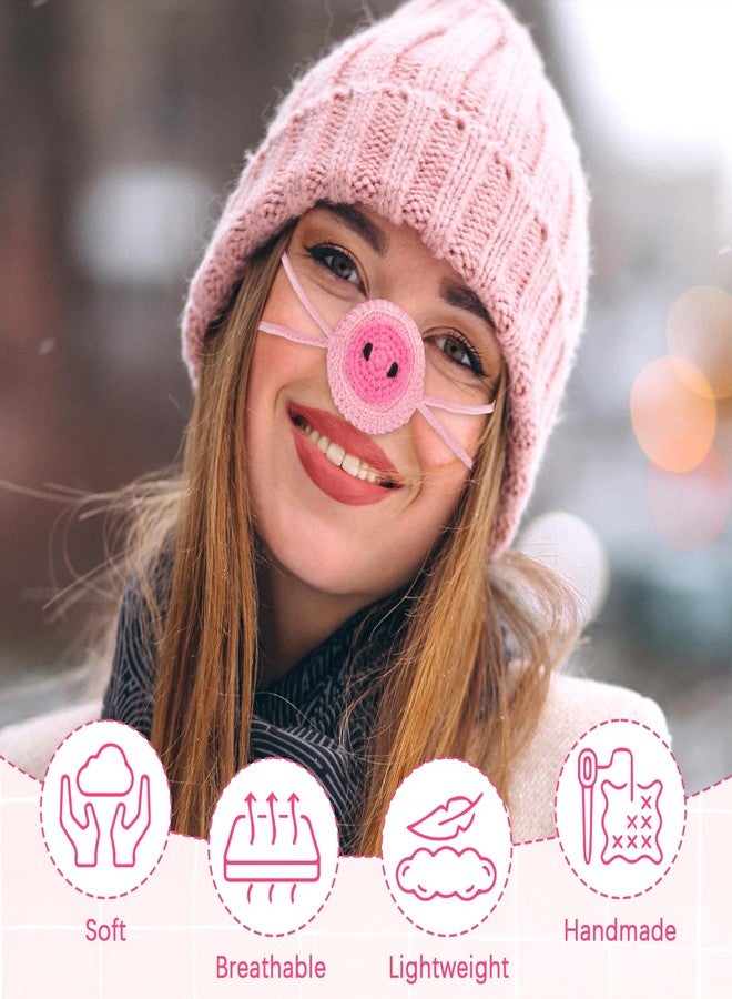 FunisFun Crochet Nose Warmer for Winter Cute Animal Shape Nose Cover for Men Women Cold Weather Outdoor Activities Prank Gag Gift (Pink) - Image 4