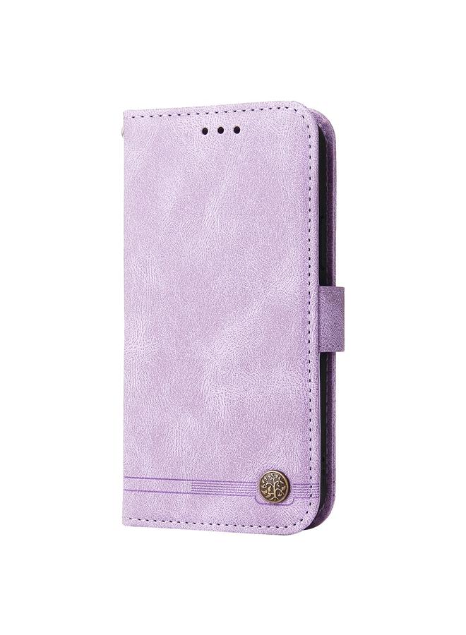 زبون جراب لهاتف Infinix Hot 50 5G Skin Feel Life Tree Metal Button Leather Phone Case - Image 2