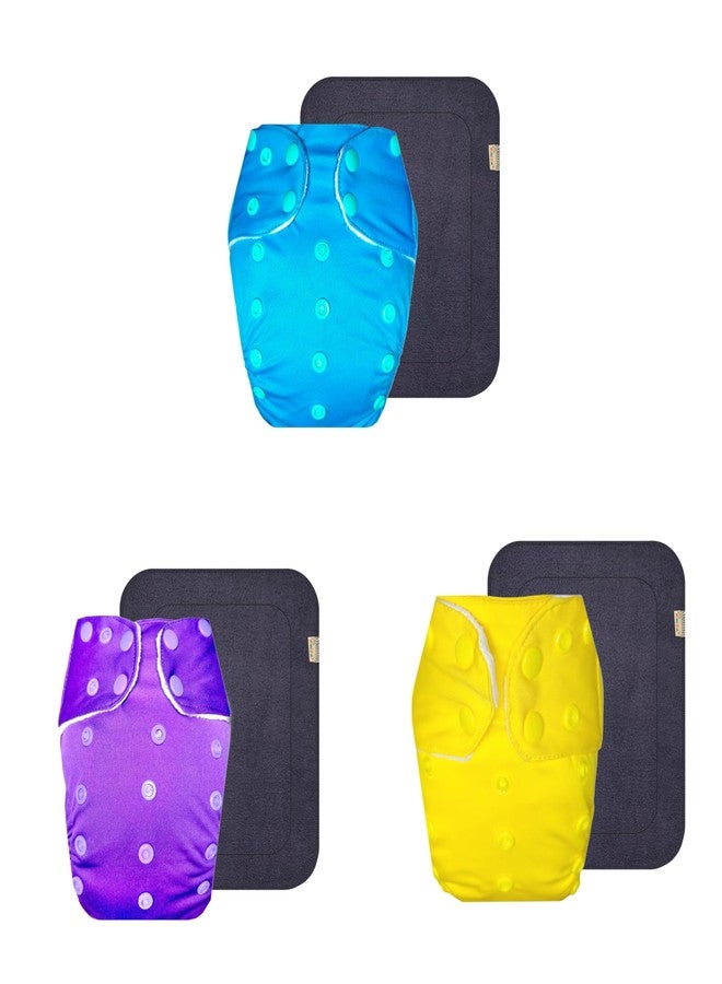 حفاضات قماشية فاخرة من دمبلدو مع حشوة رمادية (عبوة من 3) | مضادة للحساسية | وسادة ماصة بست طبقات | مناسبة للسفر | ضرورية للاستخدام اليومي | من 3 أشهر إلى 3 سنوات | للجنسين