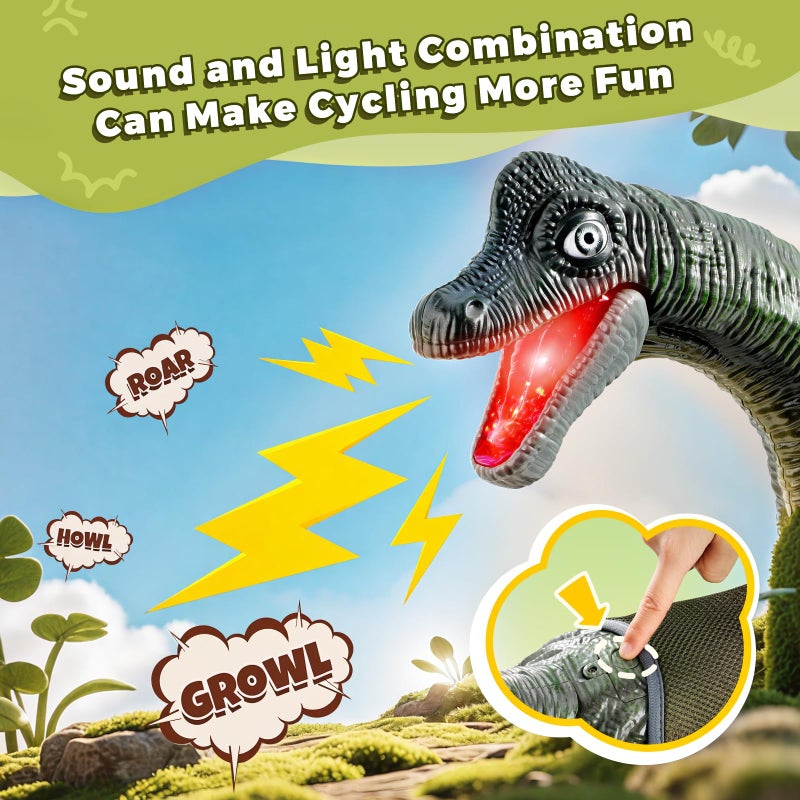 Twinkoo Dinosaur Ride On Toy Cars for Kids,Twinkoo Realistic Brachiosaurus Push Car with Three Sound Effects,Sound and Light Effects PP Wheels for Indoor/Outdoor Play,Best Gift for Kids(Brachiosaurus) - Image 2