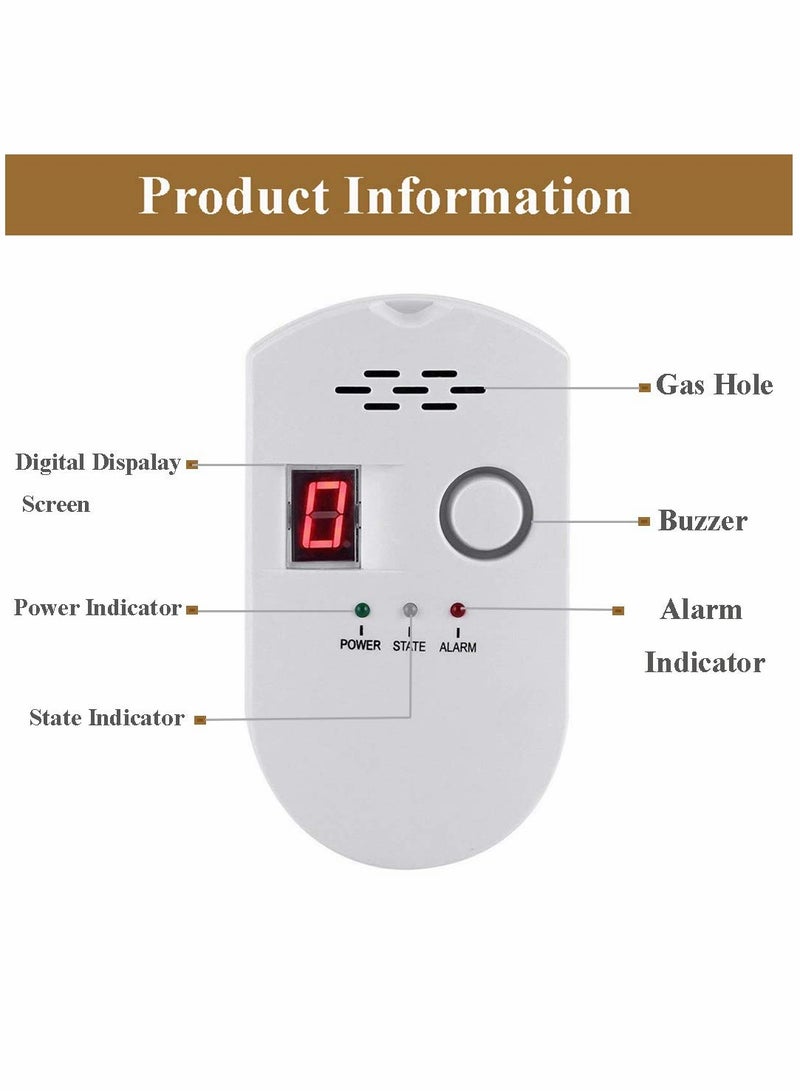 Ultra-Sensitive Natural Gas Detector with Digital Display - Flammable Gas Pipeline Alarm Sensor for Enhanced Safety and Detection  - Image 2