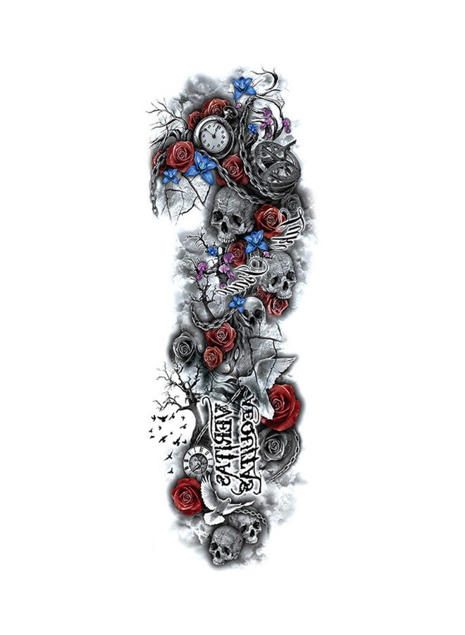 NIBEMINENT Waterproof Large Vine Peony Rose Flower Tattoo Sticker Multicolour - Image 1