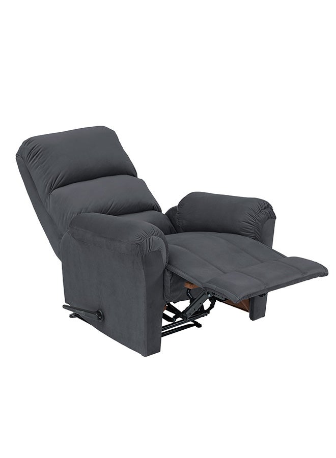 BACK COMFORT ChillSeat | Velvet Recliner Chair - Dark Grey - 82×83×105 cm - Image 5