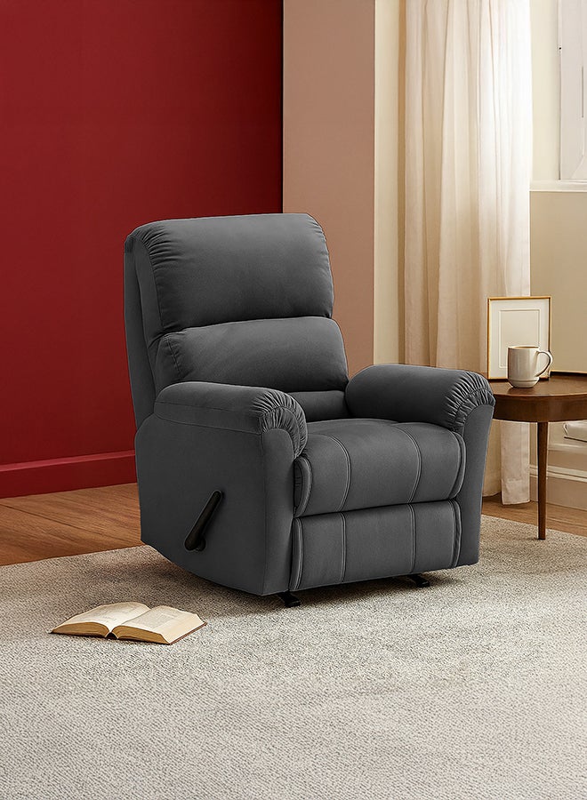 BACK COMFORT ChillSeat | Velvet Recliner Chair - Dark Grey - 82×83×105 cm - Image 1