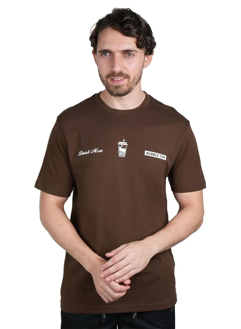 Men's Slim Fit Cotton Jersey Message Print Tee