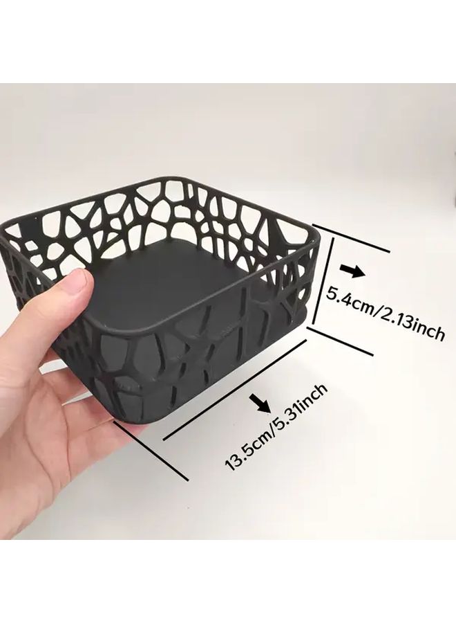 Square 3D Printed PLA Tissue Box Holder Black Napkin Organizer Geometric Design Durable Bathroom Kitchen Storage Modern Decor - Image 3