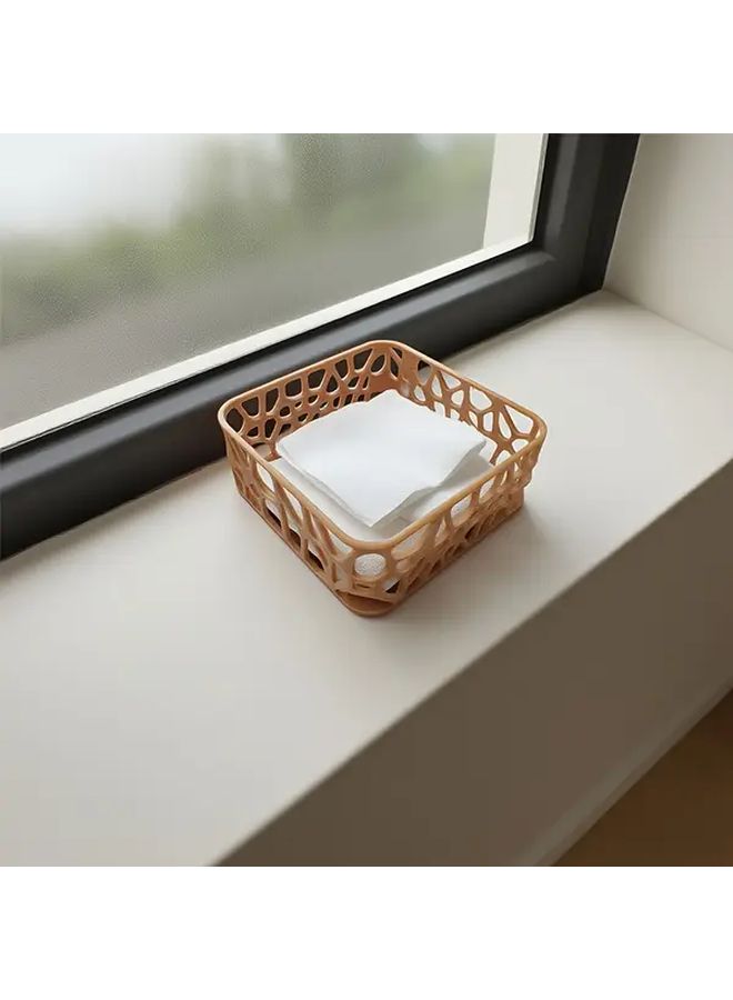Square 3D Printed PLA Tissue Box Holder Black Napkin Organizer Geometric Design Durable Bathroom Kitchen Storage Modern Decor - Image 2