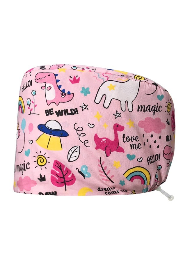 NIBEMINENT Nice-looking Printing Doctor Hat Surgical Cap for Long Hair Classic Nurse Baotou Caps Women Men Sweat-absorbent Towel Scrub Hat