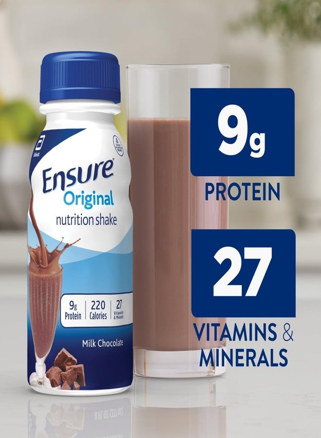 Ensure Original Milk Chocolate Nutrition Shake | Small Meal Replacement Shake | Ready To Drink | 9g Protein, 27 Vitamins and Minerals | 8 fl oz - 6 Pack - Image 3