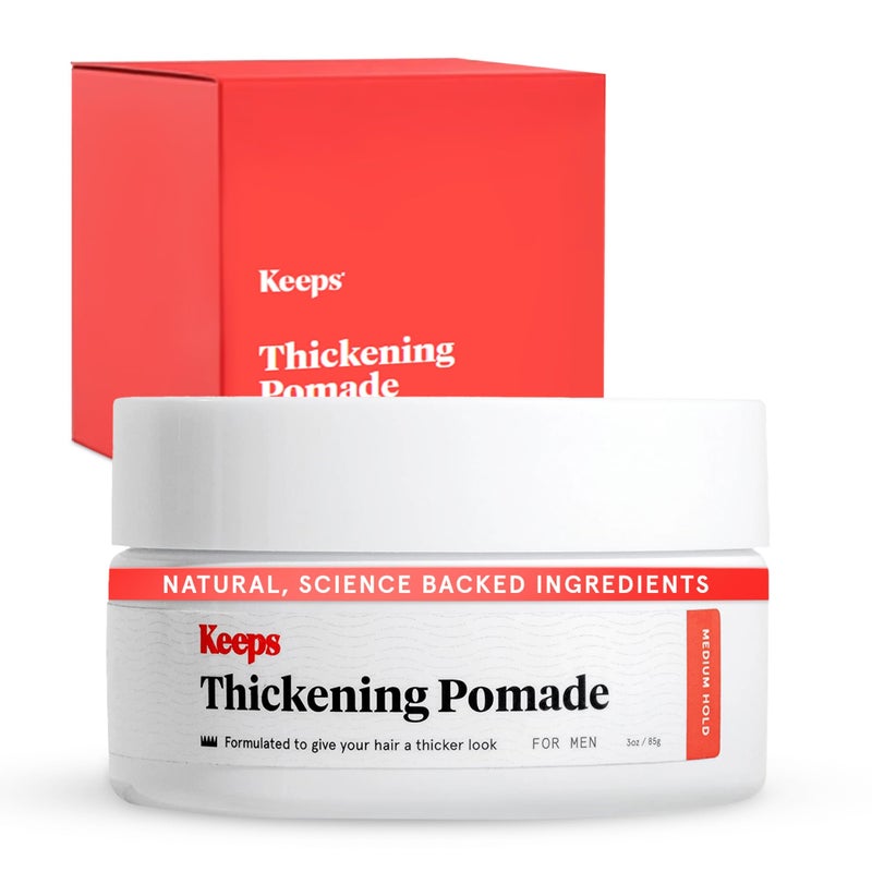 Keeps Matte Thickening Hair Pomade for Men - All-Day Medium Hold Styling Pomade with Natural Ingredients for Visibly Thicker, Fuller Hair - Biotin, Caffeine, Green Tea & Saw Palmetto - Image 1