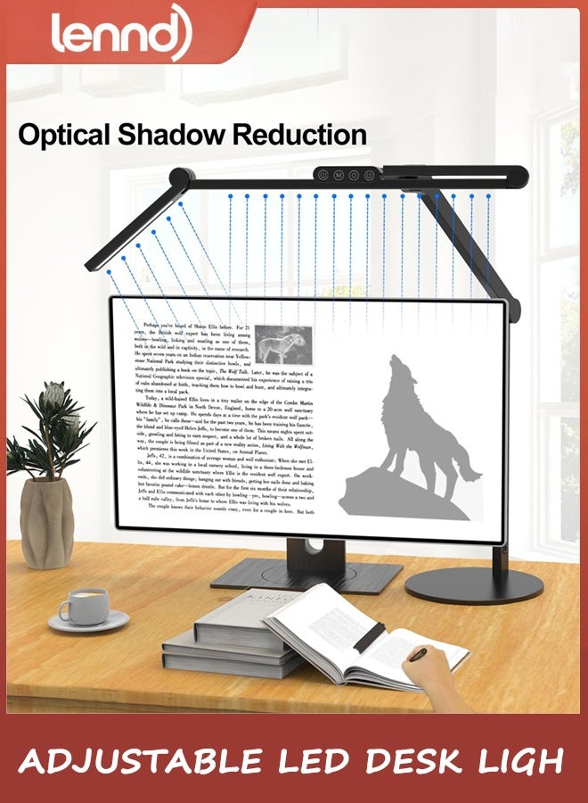 لينند مصباح المكتب مع إضاءة الغلاف الجوي ، ضوء المكتب القابل للتعديل للمكتب المنزلي مع القاعدة ، ضوء الطاولة التلقائي الساطع 24 واط مع ذراع التأرجح القابل للتدوير لجهاز الكمبيوتر على مقعد العمل - Image 5