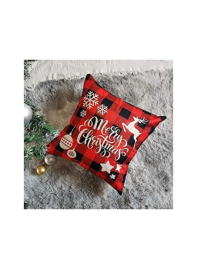 The Bros زينة عيد الميلاد، أغطية وسائد عيد الميلاد 18 × 18 بوصة مجموعة من 4 - أغطية وسائد محايدة - غطاء وسادة مربع بسحاب من سلسلة عيد الميلاد - Image 3