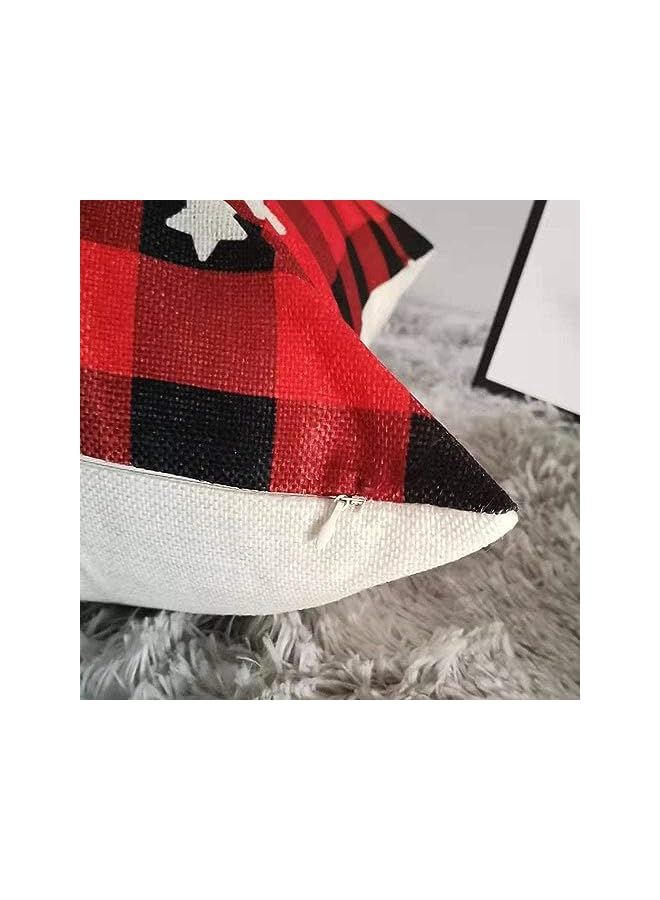 The Bros زينة عيد الميلاد، أغطية وسائد عيد الميلاد 18 × 18 بوصة مجموعة من 4 - أغطية وسائد محايدة - غطاء وسادة مربع بسحاب من سلسلة عيد الميلاد - Image 5