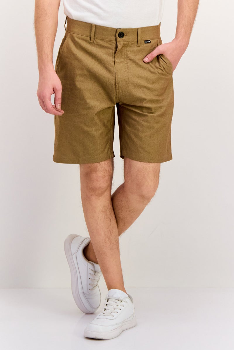 Hurley Men Textured Basic Shorts, Tan - Image 1