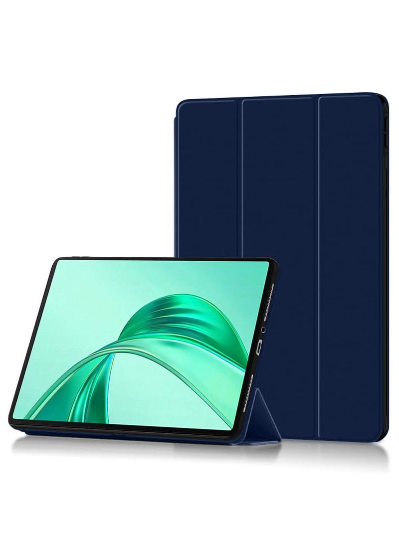 Techie غطاء خلفي ذكي قابل للطي ثلاثي مع وظيفة الاستيقاظ/النوم التلقائي لجهاز Honor Pad X8a 11 بوصة 2024 - أزرق بحري - Image 4