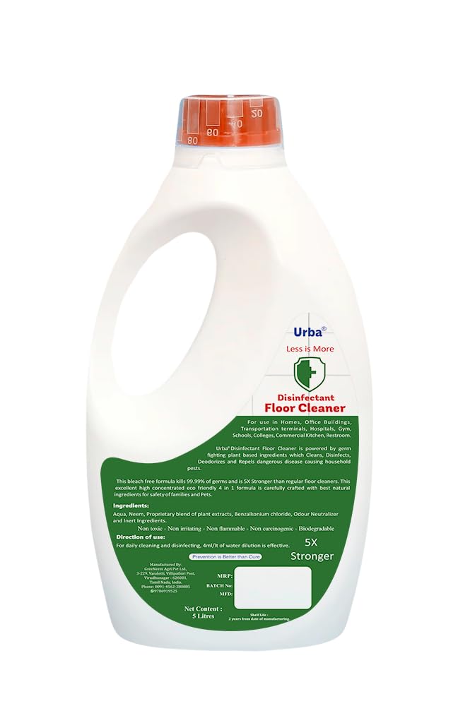 Urba Herbal Floor cleaner 5 litre | Super Saving pack | Ecofriendly floor cleaner with Power of NEEM | 5L |Floor cleaner disinfectant |Money saver pack - Image 2
