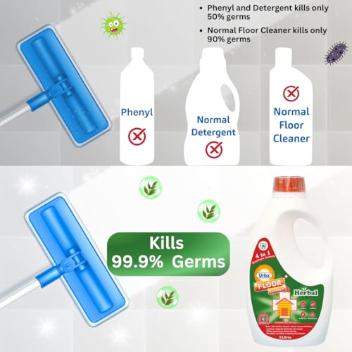Urba Herbal Floor cleaner 5 litre | Super Saving pack | Ecofriendly floor cleaner with Power of NEEM | 5L |Floor cleaner disinfectant |Money saver pack - Image 3