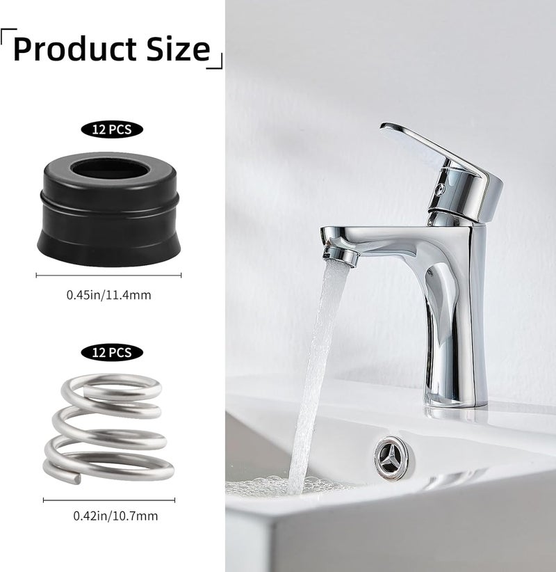 ARPOVIST 24 Pieces RP4993 Replacement Seats and Springs RP4993 Faucet Repair Seat Spring Kit, Faucet Stem Assembly Replacement Kit for Handle Faucets Repair (Black) - Image 2