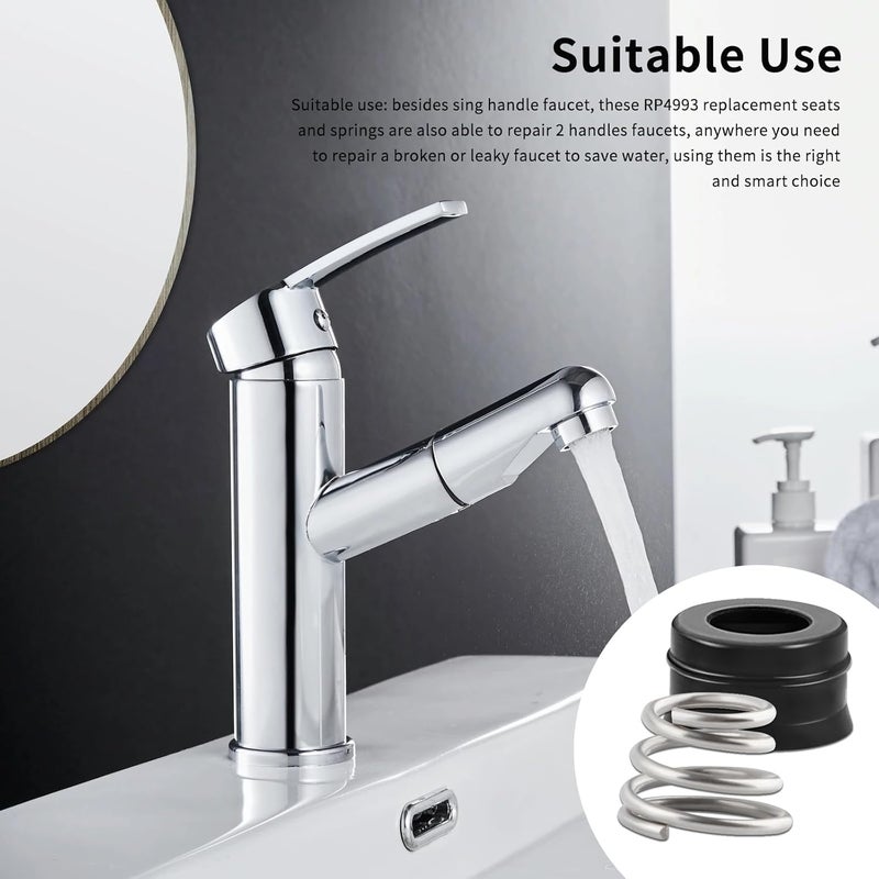 ARPOVIST 24 Pieces RP4993 Replacement Seats and Springs RP4993 Faucet Repair Seat Spring Kit, Faucet Stem Assembly Replacement Kit for Handle Faucets Repair (Black) - Image 4