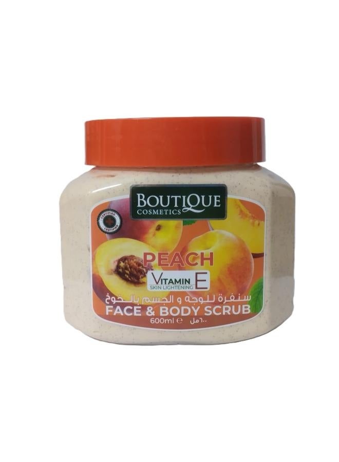BOUTIQUE Face And Body Scrub peach  600ml  - Image 1
