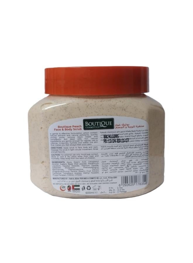 BOUTIQUE Face And Body Scrub peach  600ml  - Image 2