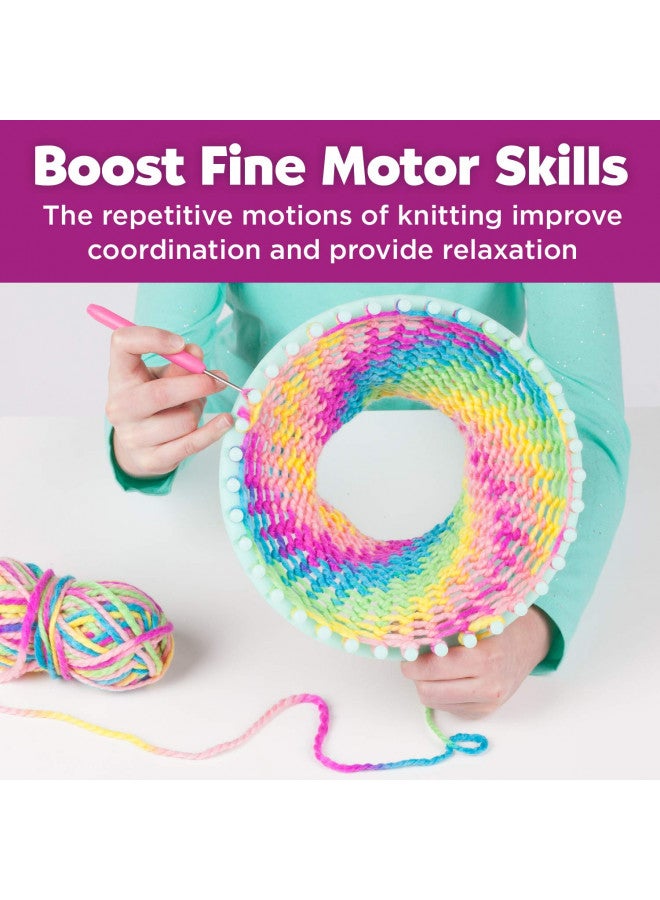 Creativity for Kids مجموعة نول الحياكة السريعة للأطفال - مجموعة حياكة للأطفال، اصنع قبعة بوم بوم الخاصة بك وإكسسوارات، حرف النول للأطفال - Image 5