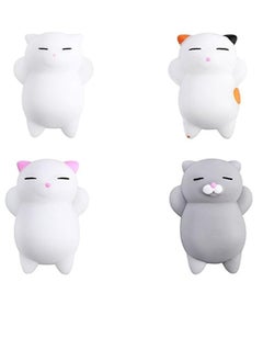 Squishies Kawaii, 4 Pcs Cat Squishy Mini Squishies Stress Mochi Squishy Mochi Squishies Animals Cat Stress Mochi Animal