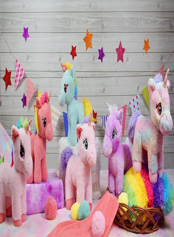 AVSHUB Standing Unicorn with Glitter Horn Rainbow Fur Multicolor Animal Plush Toy, Safe for Kids, Soft Toy for New Born Baby Boy and Girl, Soft Toys Playing Home Decoration |Size 40 cm|Pink| - Image 4