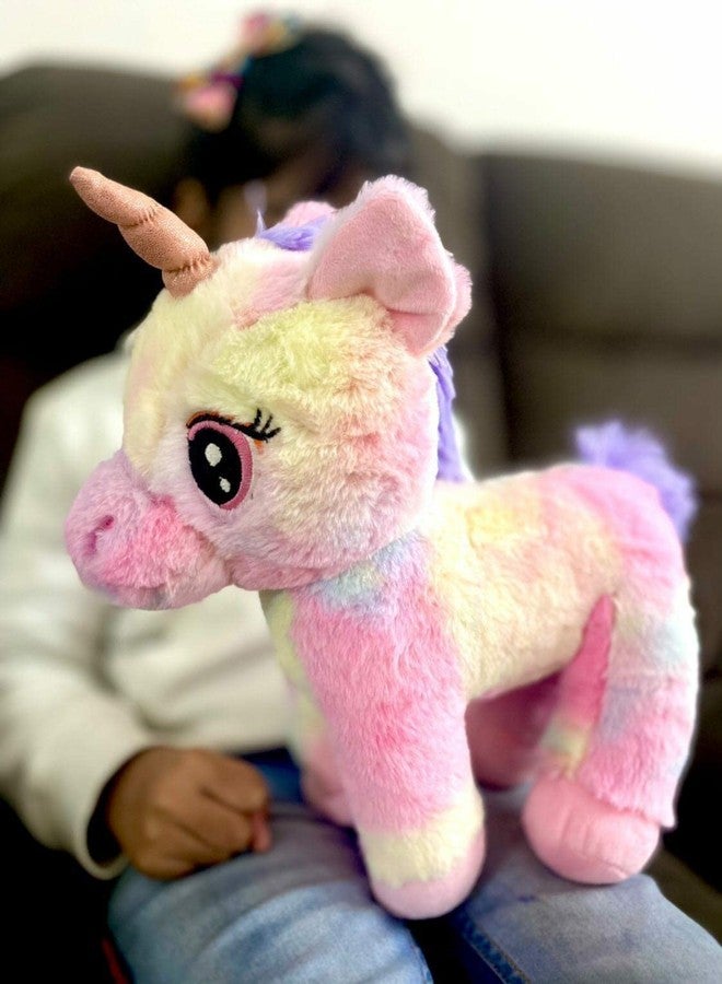 AVSHUB Standing Unicorn with Glitter Horn Rainbow Fur Multicolor Animal Plush Toy, Safe for Kids, Soft Toy for New Born Baby Boy and Girl, Soft Toys Playing Home Decoration |Size 40 cm|Pink| - Image 5