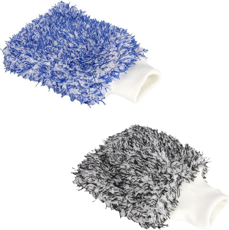 Lonimia Microfiber Wash Mitt, 2PCs Car Wash Glove Ultra Absorbent Car Wash Mitt, Dusting Mitt for Car Detailing, Machine Washable, Scratch Free, Lint-Free - Image 1