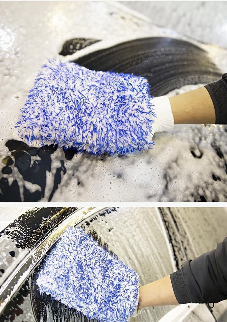 Lonimia Microfiber Wash Mitt, 2PCs Car Wash Glove Ultra Absorbent Car Wash Mitt, Dusting Mitt for Car Detailing, Machine Washable, Scratch Free, Lint-Free - Image 3