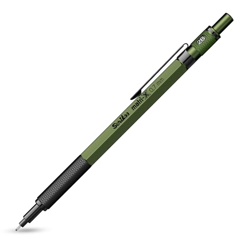 Scrikss 0.7mm Mechanical Clutch Lead Pen Pencil Matte Green Body Matri-X Series Eraser Included - Image 1