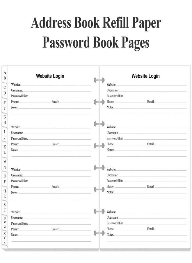 Yaridar A5 TUL Discbound Address Book Refills - 8-Disc A-Z Telephone Address Notebook Refill Paper with Alphabetical Tabs, 120gsm White Paper, 5.8" x 8.3" - Image 4