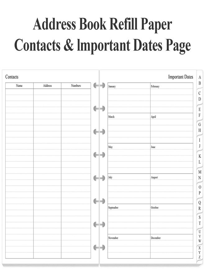 Yaridar A5 TUL Discbound Address Book Refills - 8-Disc A-Z Telephone Address Notebook Refill Paper with Alphabetical Tabs, 120gsm White Paper, 5.8" x 8.3" - Image 3