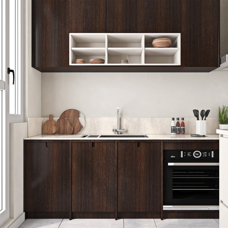 ReWallpaper Wood Wallpaper Dark Brown Wooden Contact Paper Peel and Stick Waterproof Wood Grain Contact Paper for Countertops Cabinet Door Table Desk Self Adhesive Thicken Textured Vinyl 17.7" x 78.7" - Image 3