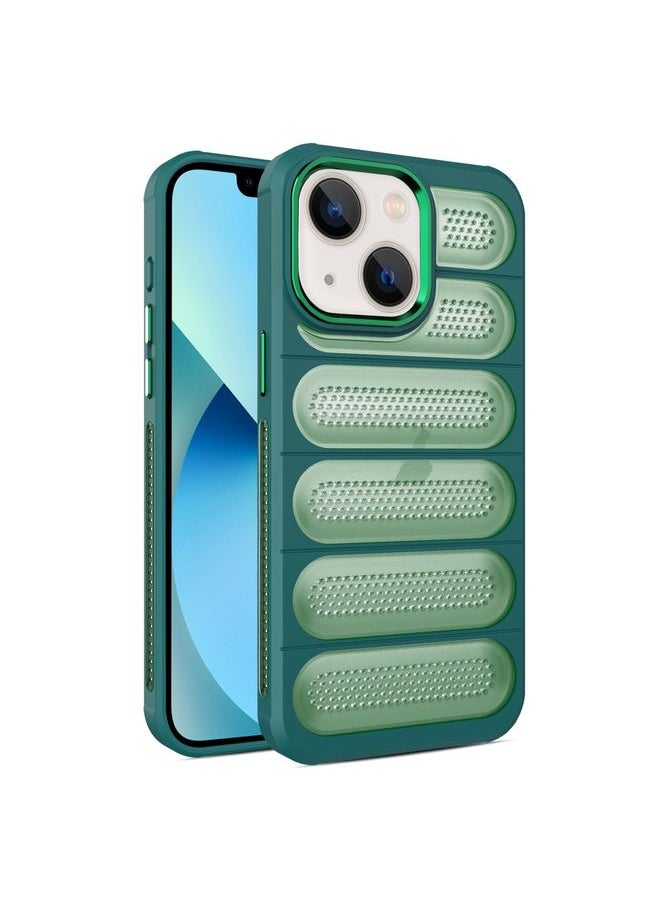 HuHa Case Cover For iPhone 13 Cooling Armor Translucent Mesh Breathable Phone Case Green 