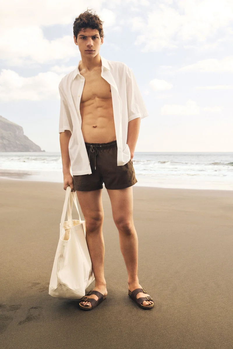 H&M Embroidery-pattern swim shorts