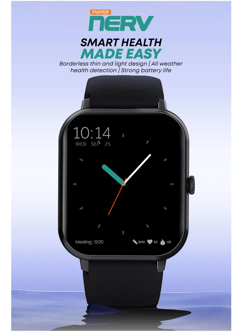 Faster - Smart Watch 1 - 1.83" HD Display, Bluetooth Calling, Fitness Tracker, Sports Modes, Heart Rate & Sleep Monitoring, IP68 Waterproof, 230mAh Battery, Compatible with Android & iOS - Image 1