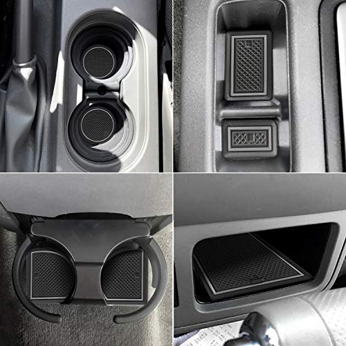 auovo Anti Dust Mats for Frontier Crew Cab 2005-2020 Xterra Accessories 2005-2015 Custom Fit Door Pocket Liners Cup Holder Pads Console Mats(24pcs/Set) (Grey) - Image 3
