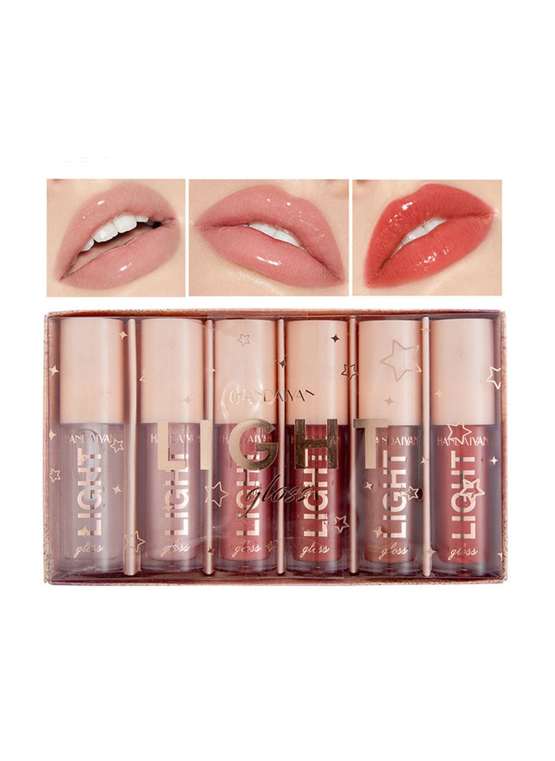 Handaiyan Lip Gloss Set 6 Pcs, Hydrating Moisturizing Long-Lasting, High Glossy Light Stain, Super Shiny Balm Oil Tinted Treatment Glow Glass Shine Makeup Colored Bright Lifter For Women Girls  - Image 1