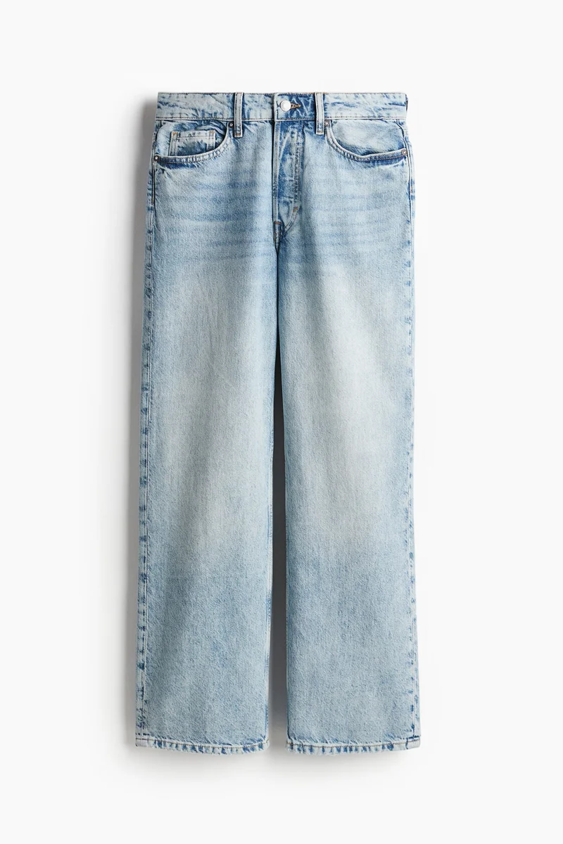 اتش اند ام جينز بخصر عادي وقصّة مستقيمة