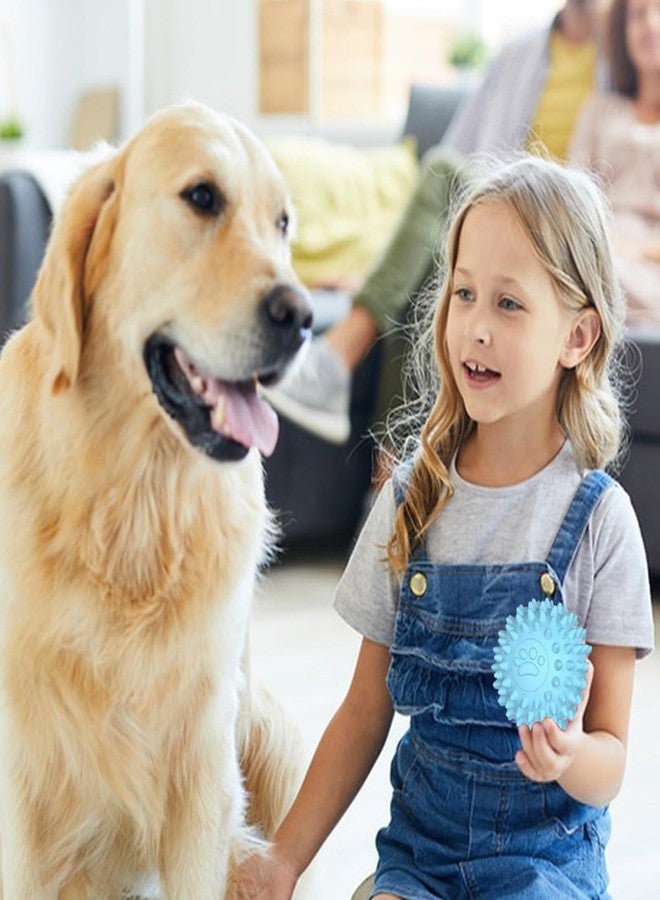 2 Pcs-Spiky Dog Ball | Dog Balls for Aggressive Chewers & Squeaky Balls for Dogs to Fetch, Indestructible Dog Ball Toy & Rubber Balls for Dogs, Dog Dental Chews for Dogs, TPR Material, Blue & Pink - Image 5