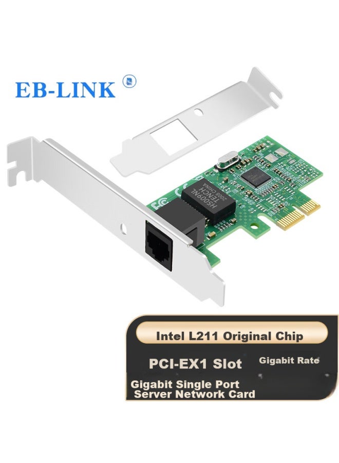 Eb-link Intel I211 Chip Pci-e X1 Desktop Gigabit Ethernet Card, Wired Network Card, Supports Vlan And Network Aggregation - Image 1