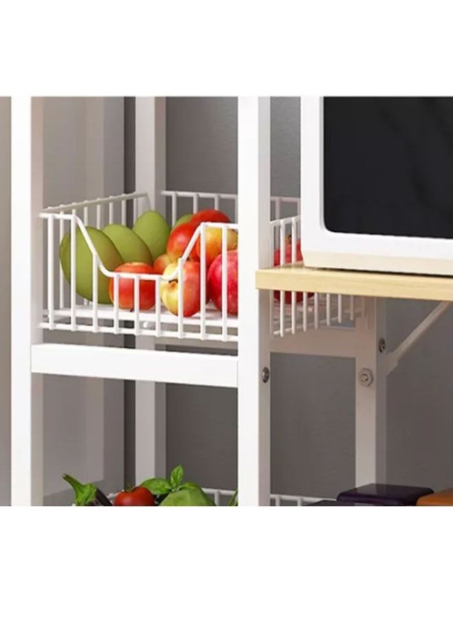 NKX 4 Tier and 2 Basket Multipurpose Kitchen Storage Microwave Oven Stand Rack Spice Organizer  - Image 4