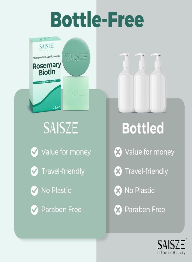 SAISZE Rosemary & Biotin Shampoo and Conditioner Bar for Hair Growth, Natural Solid Shampoo Strengthening for Thinning Hair - Image 5