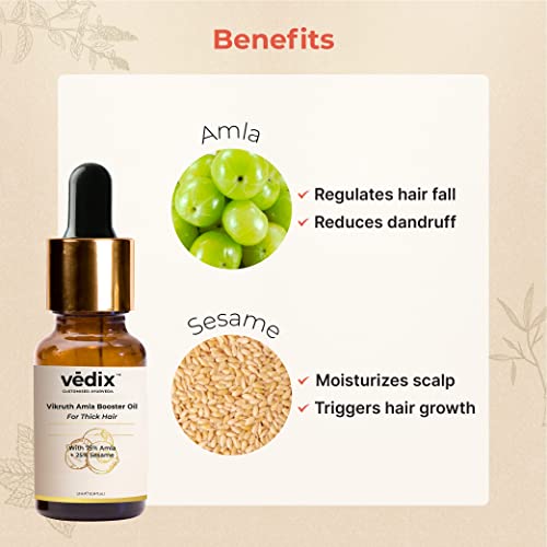 Vedix Customised Ayurvedic Hair Oil, Vikruth Amla Booster Oil With Amla And Sesame - 10ml - Image 2