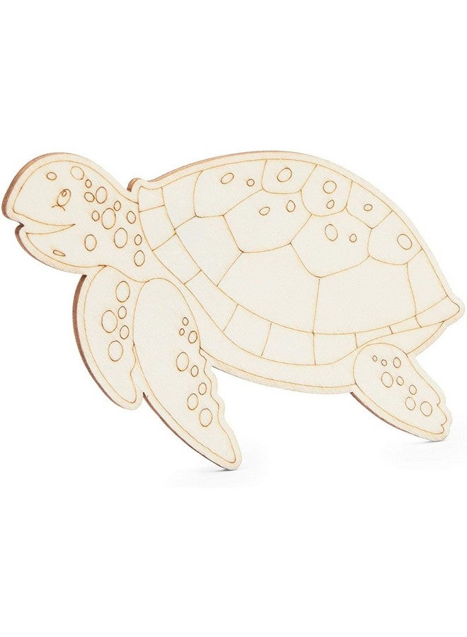 Bright Creations 24 Pieces Unfinished Sea Creatures Wood Cutouts For Crafts Wooden Ocean Animals (Turtle Seahorse Starfish Mermaid) - Image 3